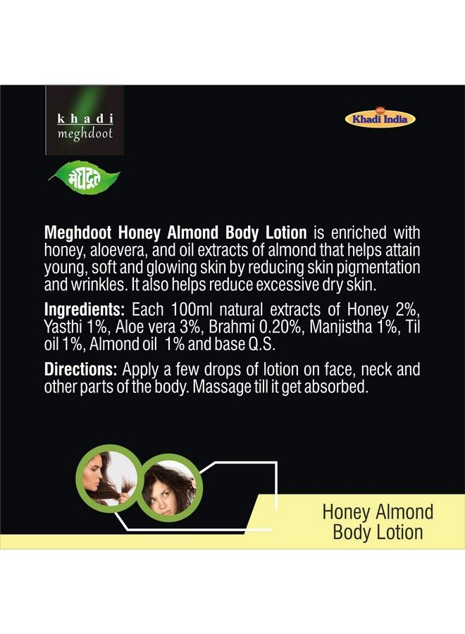 Natural Honey Almond Body Lotion 210Ml Enriched With Brahmi And Aloe Vera For Soft And Glowing Skin; Body Lotion For Dry Skin; Ayurvedic Lotion (Pack Of 2)