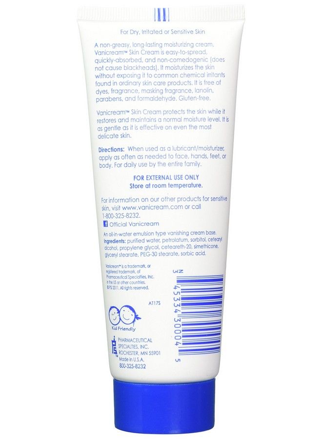 Moisturizing Skin Cream For Sensitive Skin 4 Ounce (Pack Of 2)