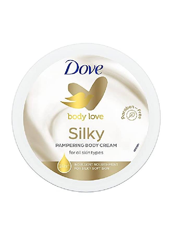 Body Love Silky Pampering Body Cream For All Skin Types Paraben Free 24Hrs Moisturisation With Plant Based Moisturiser Silky Soft Skin 300G