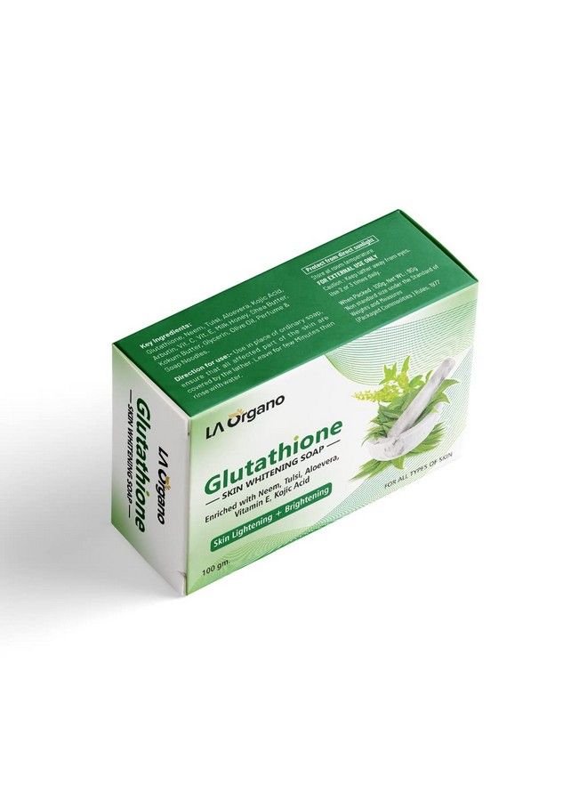 Glutathione Neem & Tulsi Skin Whitening Soap With Kojic Acid For Skin Lightening & Brightening Dark Spot And Dead Skin Cell Removal Fairness Soap All Skin Type (Pack Of 6)