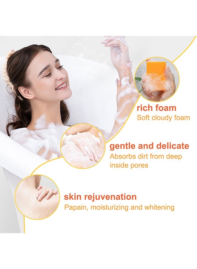 Kojic Acid Soap For Hyperpigmentation, Kojic And Papaya Soap For Brighter Skin, Reduce Acne, Cleanse Scars And Even Skin Tone, Bath Soap For Face And Body, Keep Skin Moist, Smooth, Shiny 100G