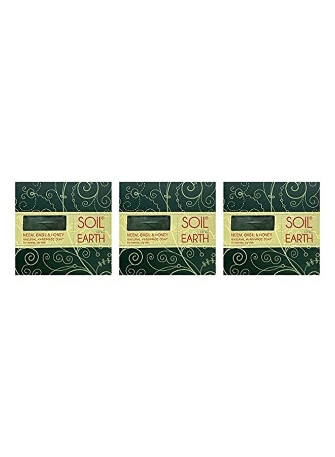 Handmade Natural Soaps (Neem Basil & Honey)_3 X 125 Gm/ 4.4 Oz.