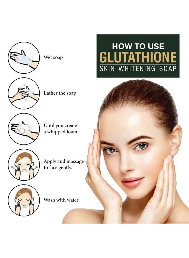 Glutathione Skin Whitening Soap For Brightening & Whitening For All Skin Types 100 G (Pack Of 6)