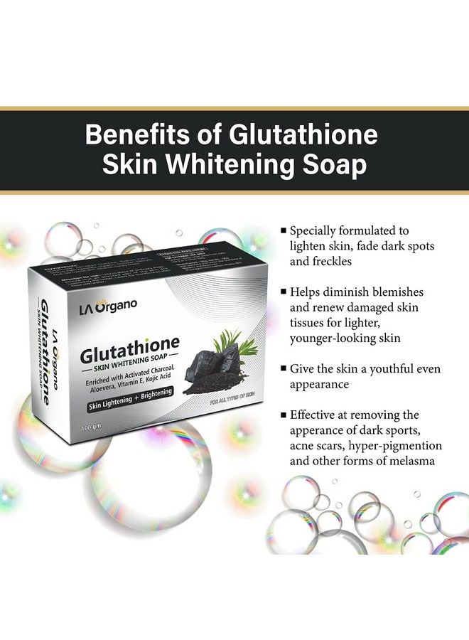 Glutathione Activated Charcoal Skin Whitening Soap For All Skin Type (100Gm) Pack Of 2