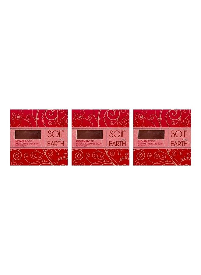 Handmade Natural Soaps (Indian Rose)_3 X 125 Gm/ 4.4 Oz.