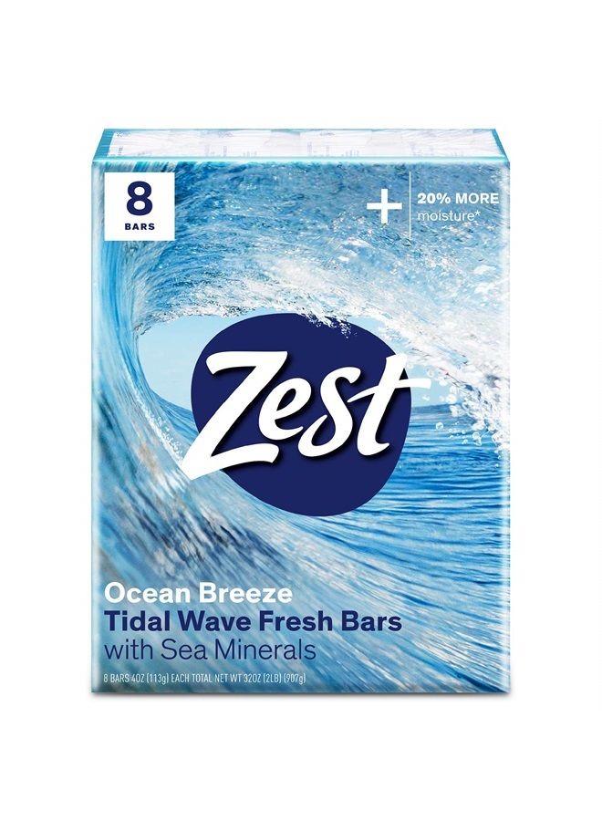 Ocean Breeze Bar Soap - 8 Bars - Enriched With Sea Minerals - Rich Lathering Bars Leave Your Body Feeling Smooth And Moisturized with an Invigorating Scent