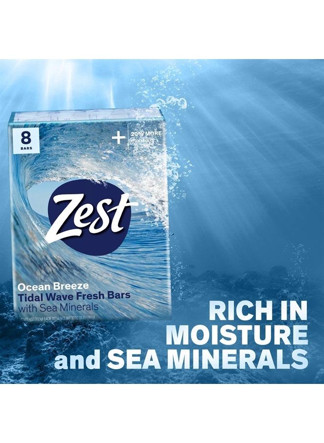 Ocean Breeze Bar Soap - 8 Bars - Enriched With Sea Minerals - Rich Lathering Bars Leave Your Body Feeling Smooth And Moisturized with an Invigorating Scent