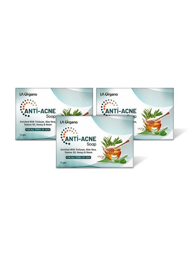 Anti Acne Soap For Remove Acne Blemishes Scars Pimples Dark Spots For All Skin (Pack Of 3)