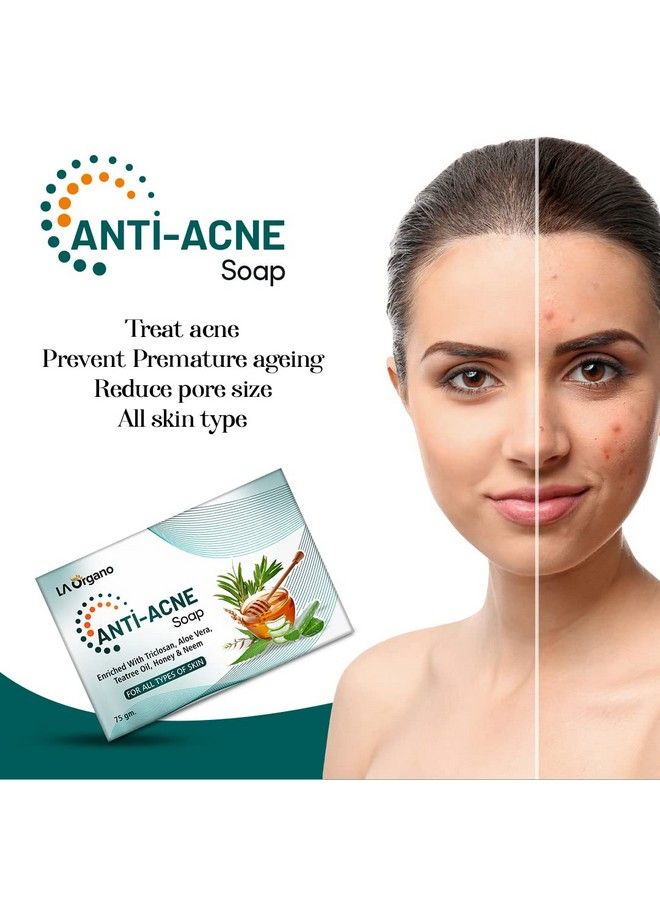 Anti Acne Soap For Remove Acne Blemishes Scars Pimples Dark Spots For All Skin (Pack Of 3)