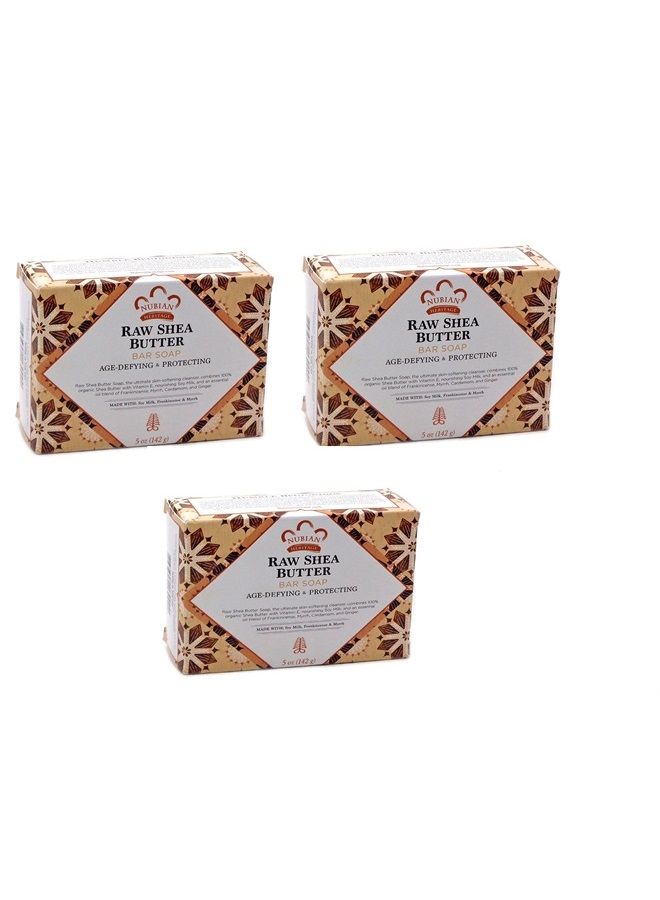 Bar Soap Raw Shea Butter 5 Oz By Nubian Heritage, 3-Pack