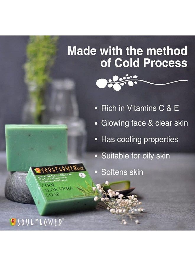 Handmade Aloe Vera Soap ; Fresh Cool Skin Moisturized Glowing Skin Refreshing Aroma ; (Pack Of 4150G Each)