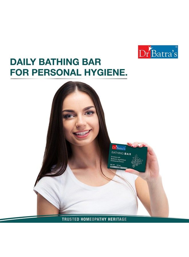 Dr. Batra'S Bathing Bar Enriched With Berberis And Aquifolium Soap For Clean Clear & Luminous Skin Protection From Infections Reduces Skin Inflammation Longlasting Moisturzing Effect (125G Pack Of 4)