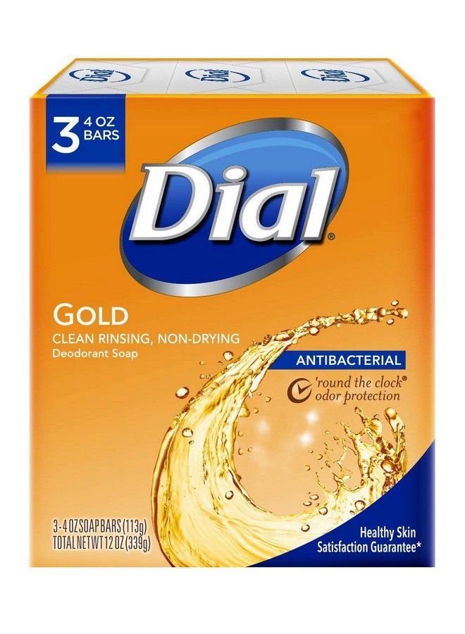 Antibacterial Deodorant Bar Soap Gold Moisture Balance 4 Ounce 3 Bars (2 Pack)