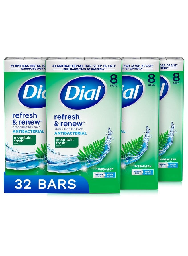 Ial Antibacterial Bar Soap Refresh & Renew Mountain Fresh 4 Oz 32 Bars