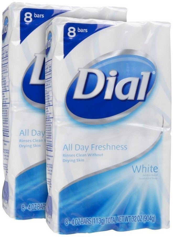 (Pack Of 16 Bars) Dial Classic White Antibacterial Bar Soap. Round The Clock Odor Protection. Leaves Skin Smooth & Radian! Hypoallergenic. Great For Hands Face & Body! (16 Bars 4Oz Each Bar)