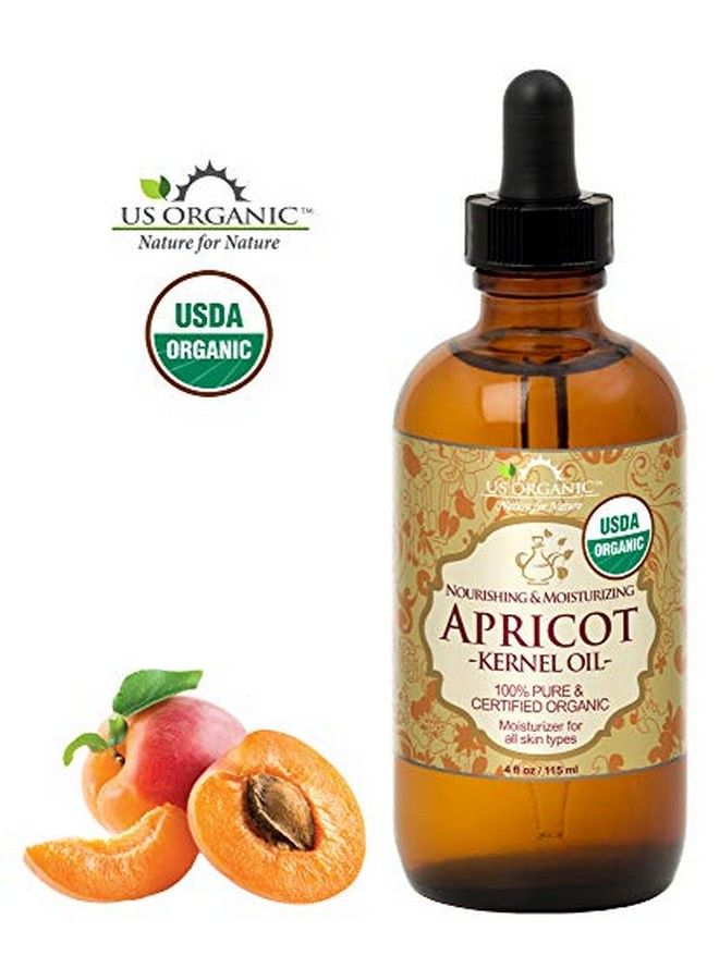 Apricot Kernel Oil Usda Certified Organic100% Pure & Natural Cold Pressed Virgin Unrefined In Amber Glass Bottle W/ Glass Eyedropper For Easy Application (4 Oz (Large))