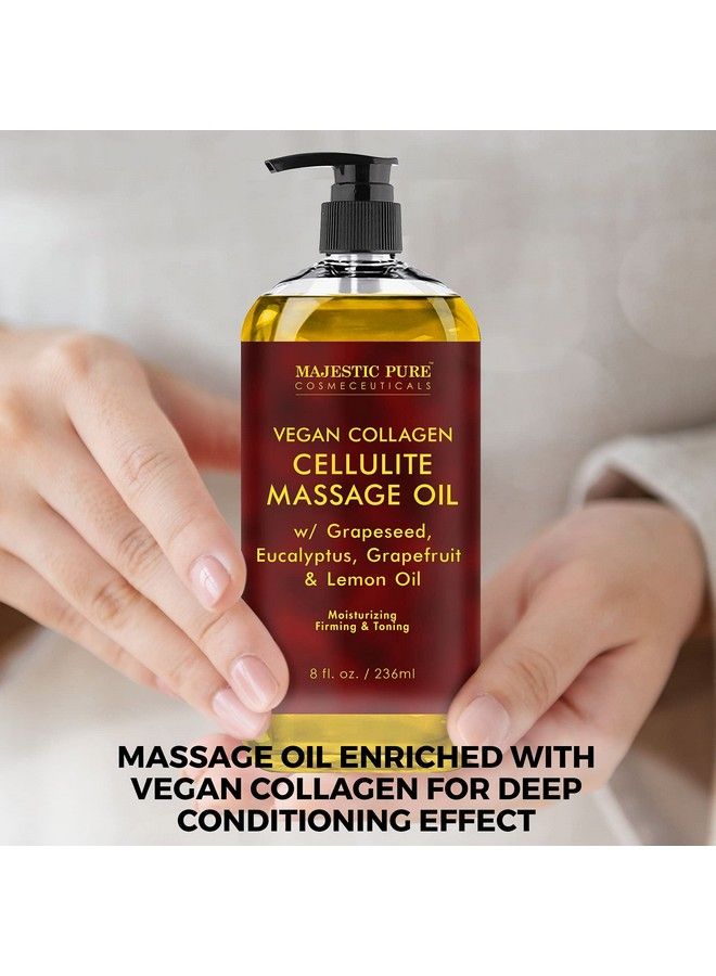 Cellulite Massage Oil With Vegan Collagen & Stem Cells Unique Blend Of Massage Essential Oils Anti Cellulite Oil Improves Skin Tightening And Firming 2 X 8 Fl Oz