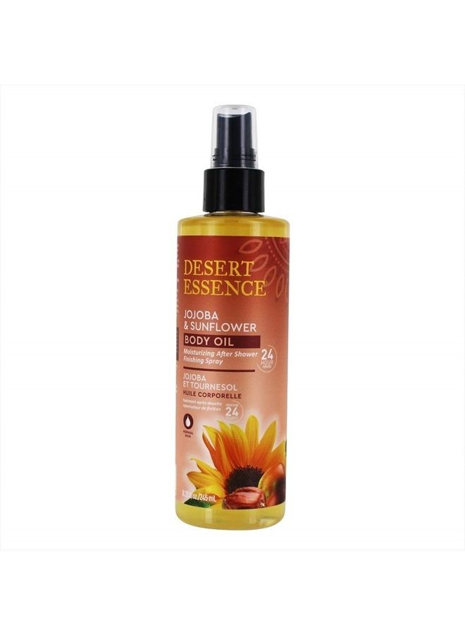 , Jojoba & Sunflower Body Oil Spray, 8.28 fl. oz. - Gluten-Free, Vegan, Cruelty Free - 24hour Moisture, Soothes Skin, Perfect for Sensitive Skin, Illuminating Body Spray