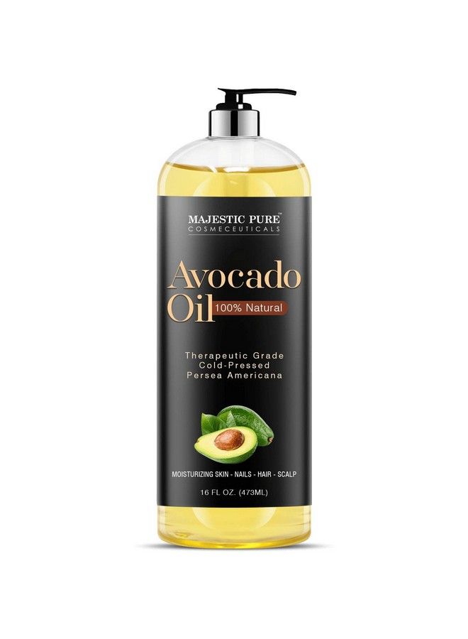 Avocado Oil For Hair And Skin 100% Pure And Natural Coldpressed For Skin Care Massage Hair Care And Carrier Oil To Dilute Essential Oils 16 Fl Oz