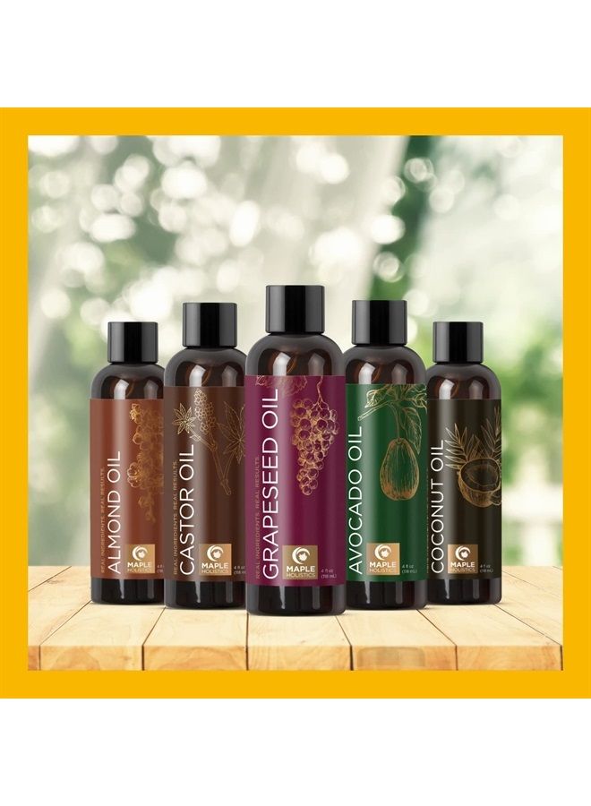 Pure Carrier Oils for Essential Oils - DIY Skin Care Set with Hair Oils Skin Oils for Body Care Moisturizers for Face and Body plus Nail Care - Anti Aging Skin Care DIY Beauty Products Carrier Oil Set