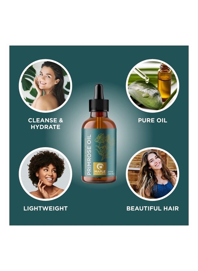 Pure Evening Primrose Oil for Skin - Cold Pressed Natural Face Moisturizer and Nourishing Hair Oil - Use in DIY Skin Care for Dry Flaky Skin Hydration and as a Carrier Oil for Essential Oils Mixing