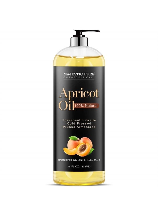 Apricot Oil, 100% Pure and Natural, Cold-Pressed, Apricot Kernel Oil, Moisturizing, for Skin Care, Massage, Hair Care, and to Dilute Essential Oils, 16 fl oz