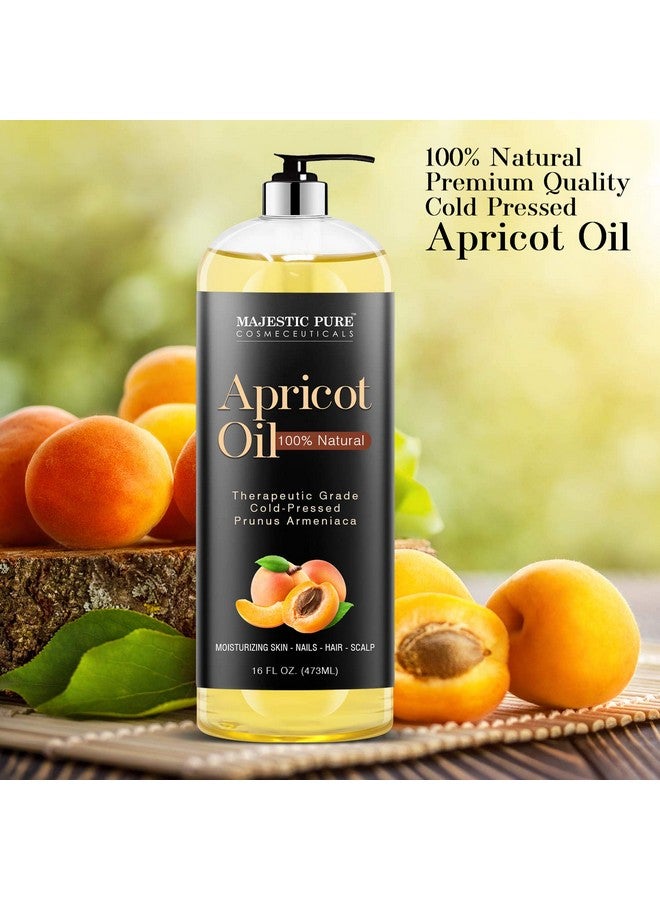 Ajestic Pure Apricot Oil 100% Pure And Natural Coldpressed Apricot Kernel Oil Moisturizing For Skin Care Massage Hair Care And To Dilute Essential Oils 16 Fl Oz