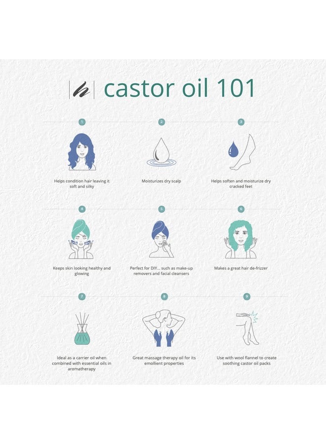 Castor Oil8 Fl Ozconditioning Oil For Body Skin & Browsnongmo Usdacertified Organiccold Pressedsolvent & Hexane Free