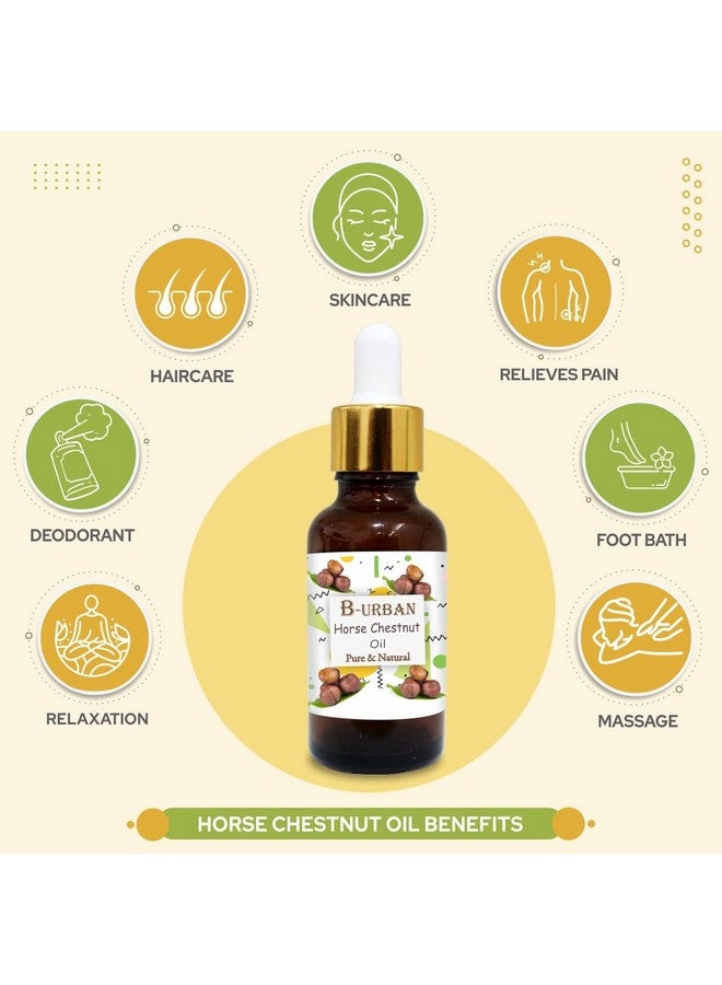 Horse Chestnut Oil Pure And Natural Horse Chestnut Oil Firm Skin Skin Hydration Skin Toning Cosmetic Grade Skincare Hair Care And Diy Purpose (30Ml)