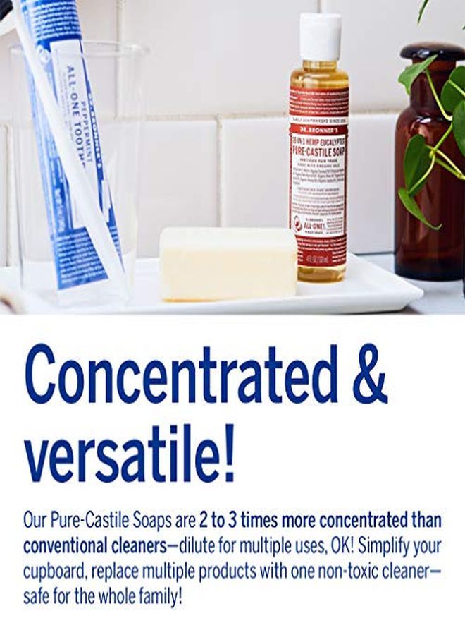 Dr. Bronner'S  Purecastile Liquid Soap (Eucalyptus 4 Ounce)  Made With Organic Oils 18In1 Uses: Face Body Hair Laundry Pets And Dishes Concentrated Vegan Nongmo