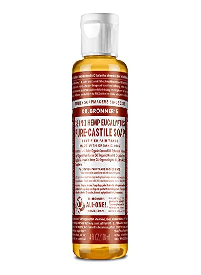 Dr. Bronner'S  Purecastile Liquid Soap (Eucalyptus 4 Ounce)  Made With Organic Oils 18In1 Uses: Face Body Hair Laundry Pets And Dishes Concentrated Vegan Nongmo