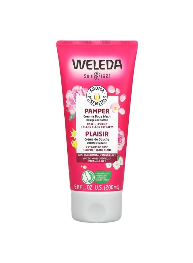 Weleda, Pamper, Creamy Body Wash, Rose + Jasmine + Ylang Ylang Extracts, 6.8 fl oz (200 ml)