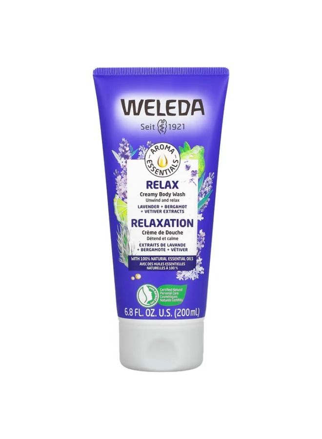 Weleda, Relax, Creamy Body Wash, Lavender + Bergamot + Vetiver Extracts, 6.8 fl oz (200 ml)