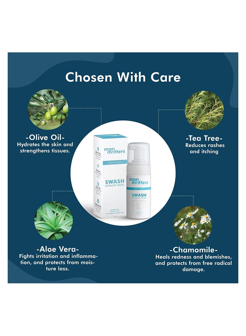 Anti Bacterial Anti Itch Anti Odour Better Private Parts Hygiene PH Balanced Intimate Hygiene Wash 120ml With Aloe Vera Tea Tree Pack Of 2