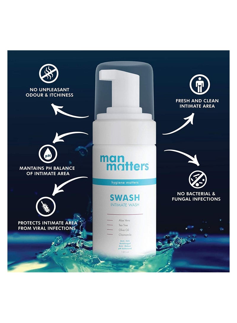 Anti Bacterial Anti Itch Anti Odour Better Private Parts Hygiene PH Balanced Intimate Hygiene Wash 120ml With Aloe Vera Tea Tree Pack Of 2