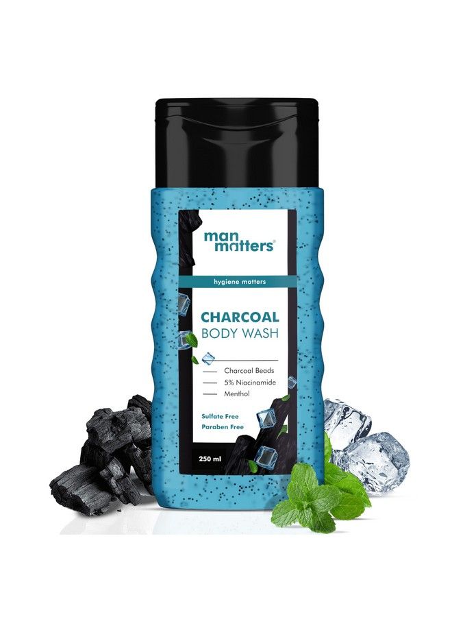 3 In 1 Action Charcoal Body Wash ; Activated Charcoal Menthol & 5% Niacinamide ; For Instant Freshness Odor Protection & Deep Cleansing ; 24 Hour Freshness ; 250Ml