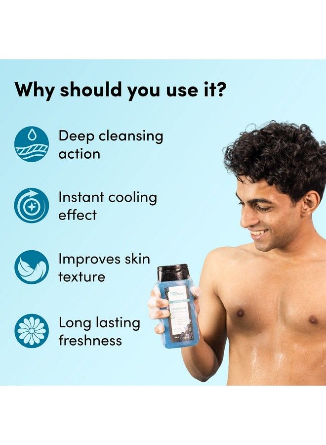 3 In 1 Action Charcoal Body Wash ; Activated Charcoal Menthol & 5% Niacinamide ; For Instant Freshness Odor Protection & Deep Cleansing ; 24 Hour Freshness ; 250Ml