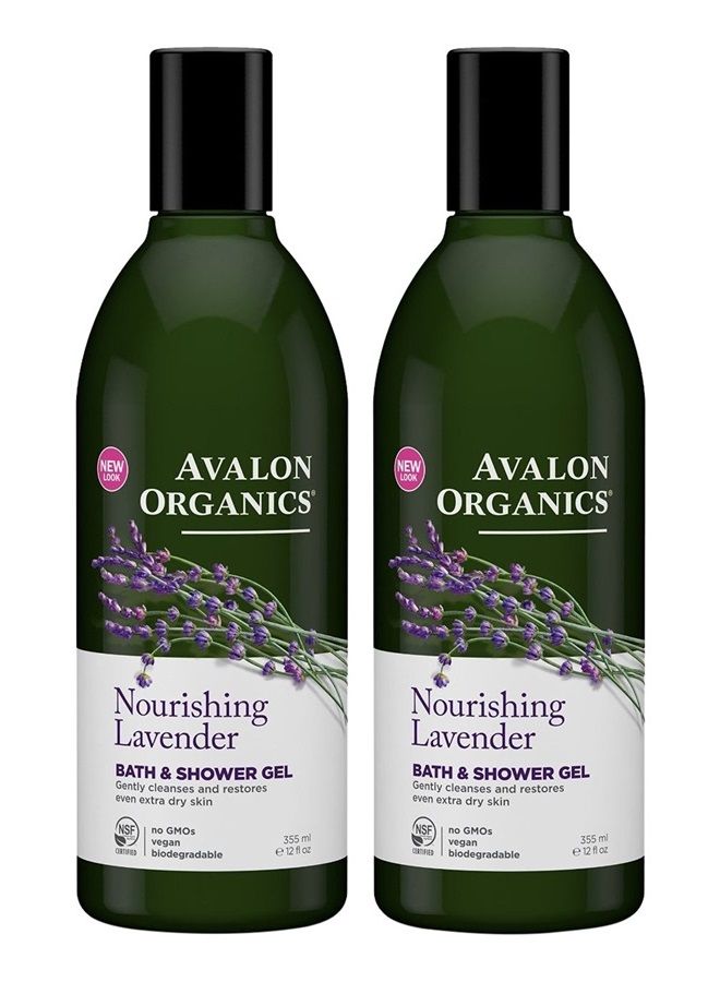 Lavender Bath and Shower Gel, 12 Fl oz (Pack of 2)