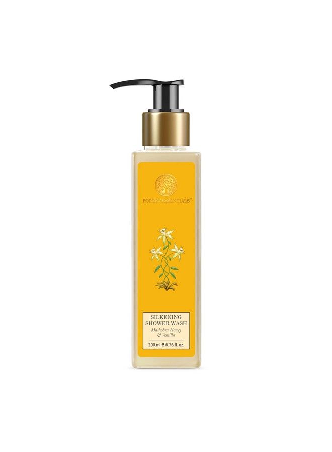 Silkening Shower Wash Mashobra Honey & Vanilla ; Natural Body Wash Enriched With Active Ingredients For Soft & Smooth Skin ; Paraben & Sulphate Free Ayurvedic Body Wash ; For Women & Men ; 200 Ml