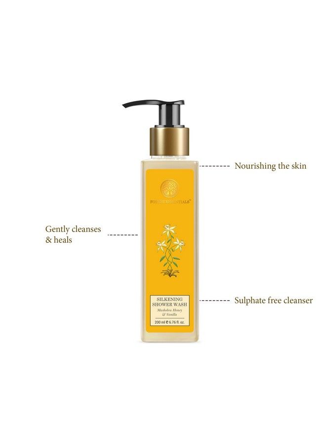 Silkening Shower Wash Mashobra Honey & Vanilla ; Natural Body Wash Enriched With Active Ingredients For Soft & Smooth Skin ; Paraben & Sulphate Free Ayurvedic Body Wash ; For Women & Men ; 200 Ml