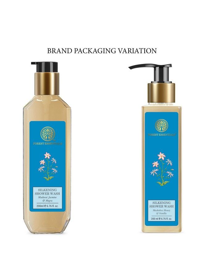 Silkening Shower Wash Madurai Jasmine & Mogra ; Natural Body Wash Enriched With Active Ingredients For Soft & Smooth Skin ; Paraben & Sulphate Free Ayurvedic Body Wash ; For Women & Men ; 200 Ml