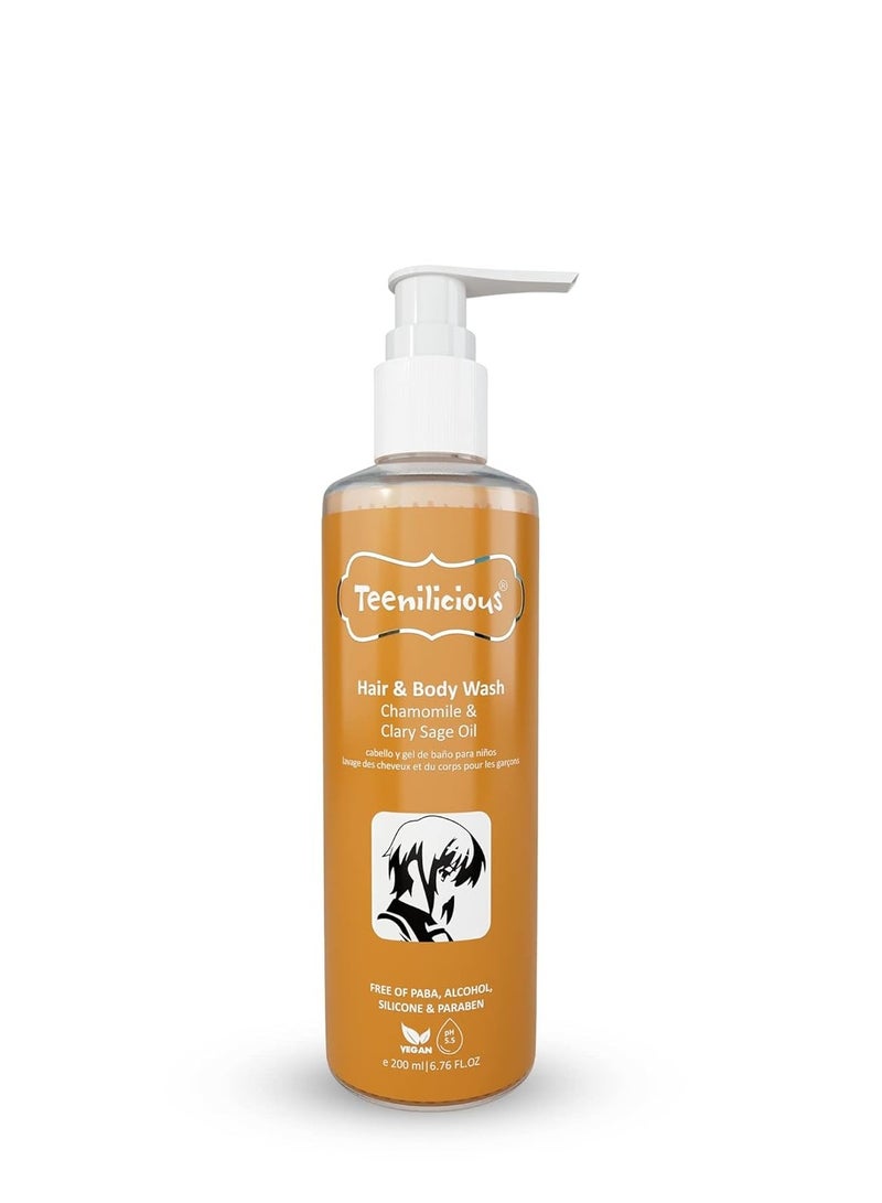 Teenilicious Hair Body Wash With Chamomile Clary Sage Oil Body Wash Free From Silicones Paraben Sulphates