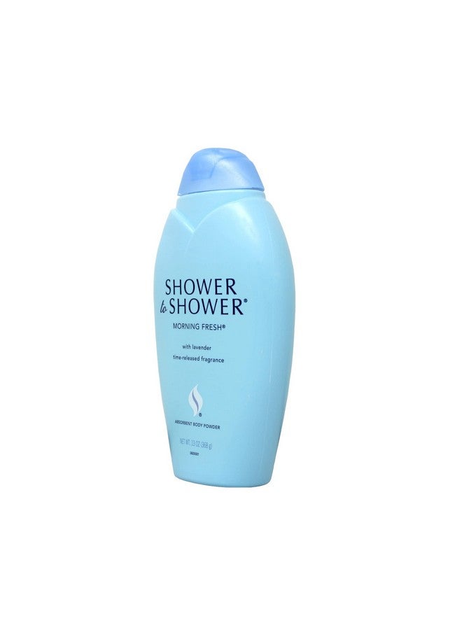 Hower To Shower Absorbent Body Powder Morning Fresh With Lavender 13Ounce Bottles (Pack Of 4)