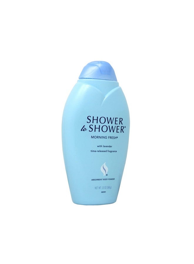 Hower To Shower Absorbent Body Powder Morning Fresh With Lavender 13Ounce Bottles (Pack Of 4)