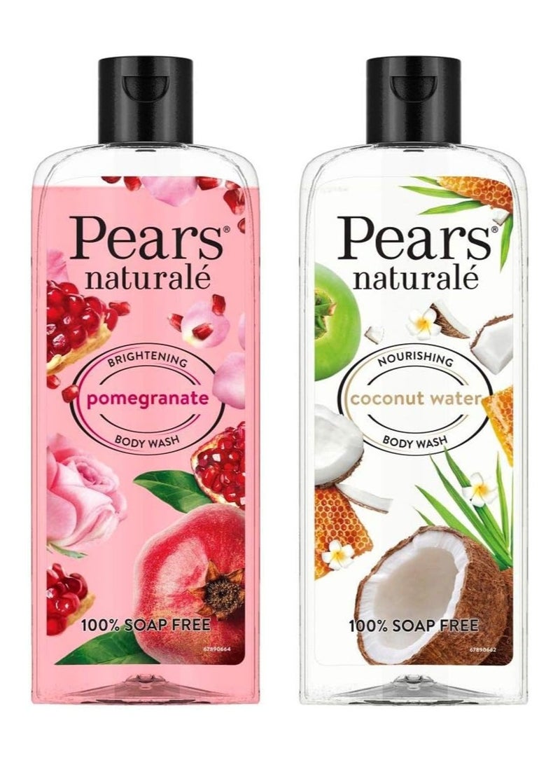 Pears Naturale Nourishing Coconut Water Bodywash 250 Ml And Naturale Brightening Pomegranate Bodywash 250 Ml