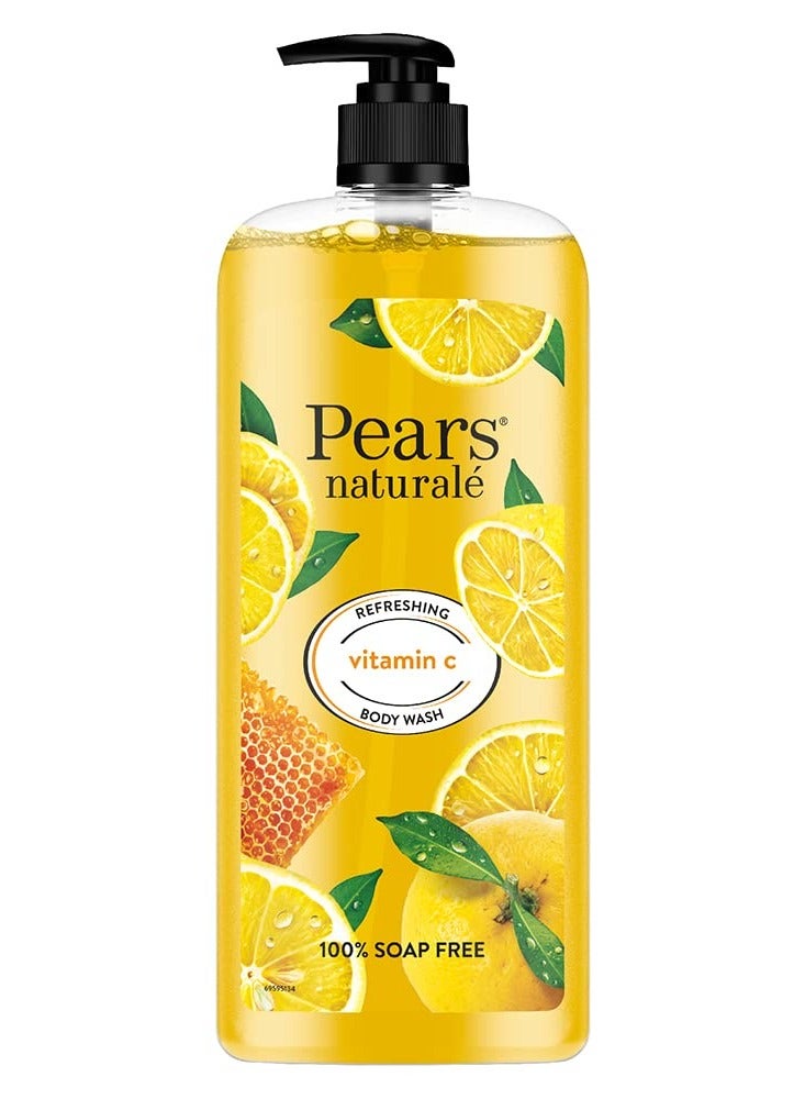 Pears Naturale Refreshing Vitamin C Body Wash with Natural Yuzu Lemon Vitamin C Honey Extract for Refreshed Radiant Skin 750 ml