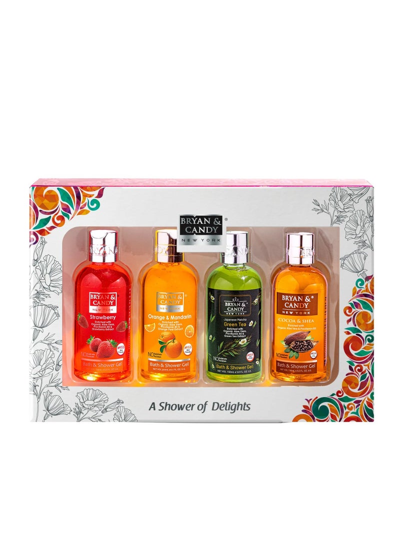 Bryan And Candy Shower Gel Combo Pack of 4 for Clean Moisturized Skin 150ML