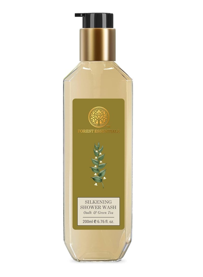 Forest Essentials Silkening Shower Wash Oudh Green Tea 200ml