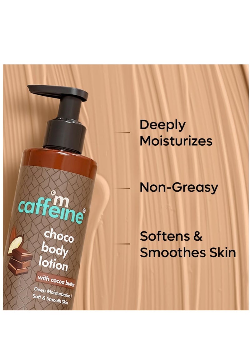 Choco Amcaffeine Body Lotion (200ml Deep Moisturizing for Dry Skin Non-Sticky Lotion with Cocoa Butter and Caramel | Daily Use Cream for Skin