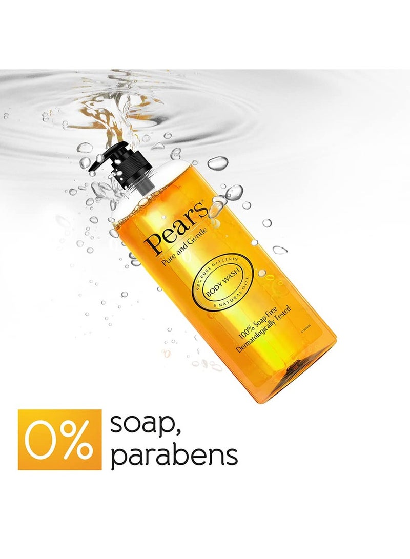 Pears Pure and Gentle Body Wash Pure Glycerin Liquid Shower Gel crafted with Natural Oils for Glowing Skin